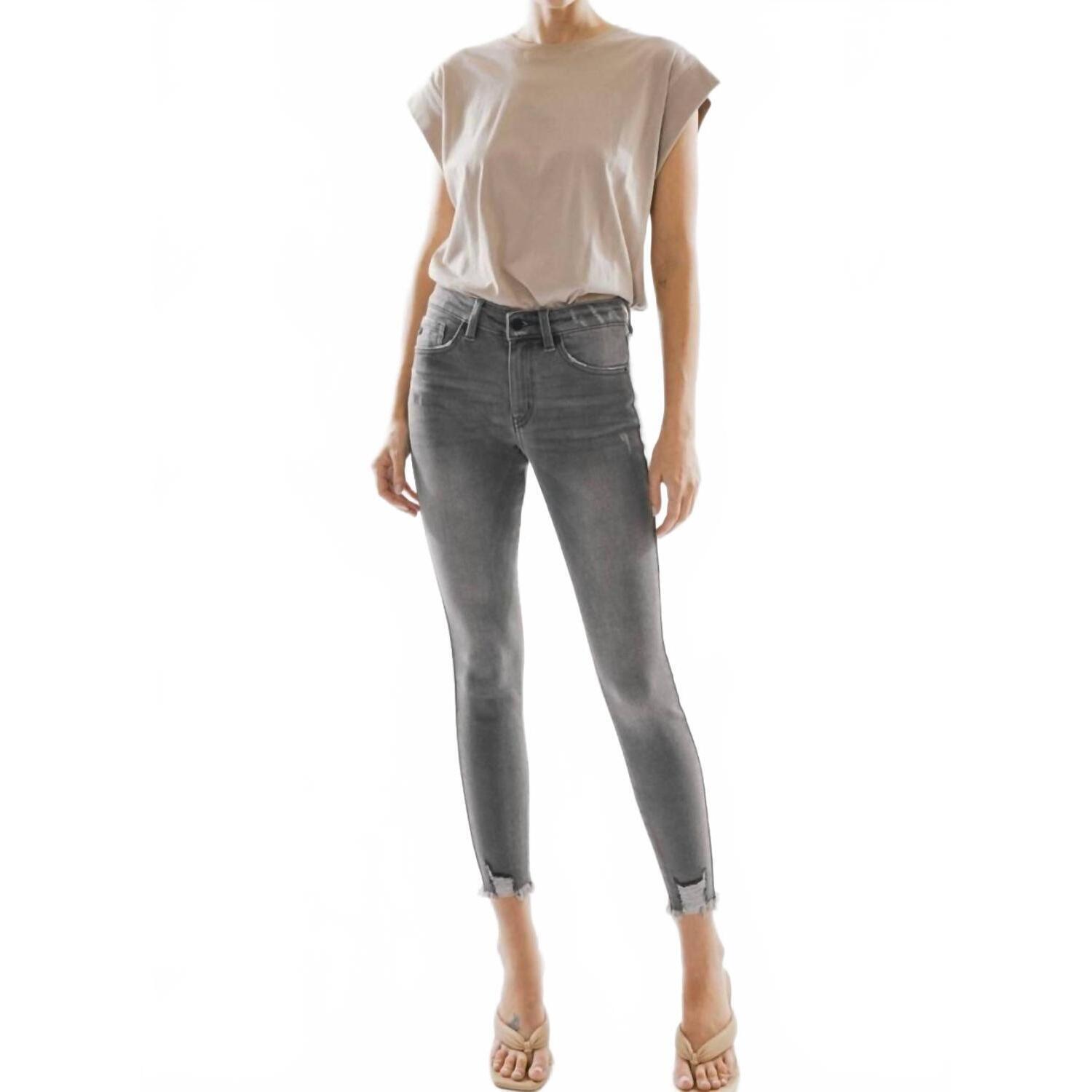New Kancan Gemma High Skinny Ankle Jean In Black/Gray Wash